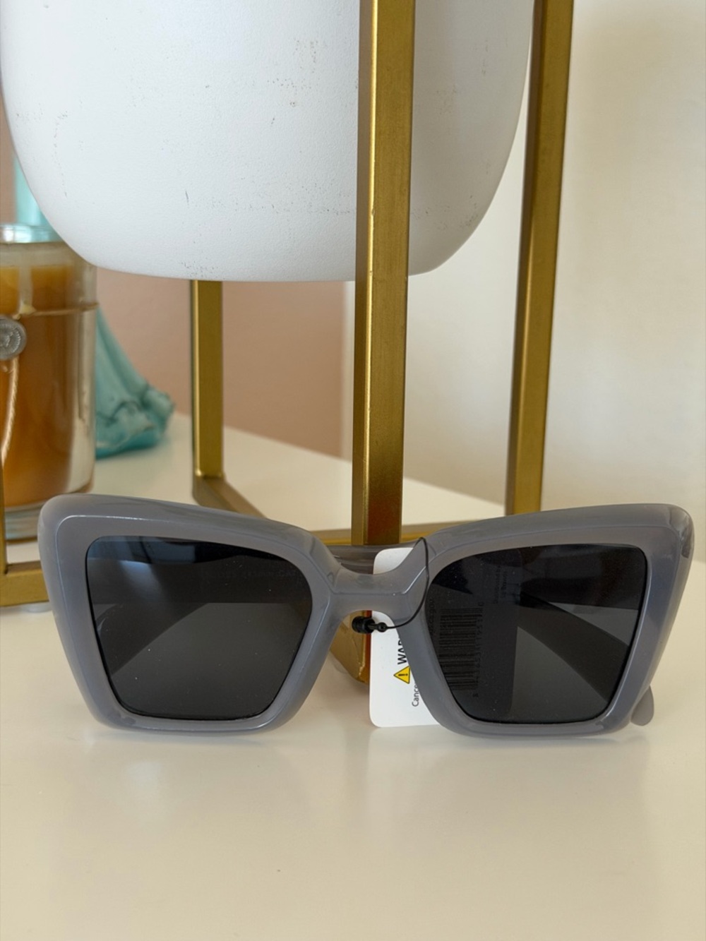 Modern Oversized Square Sunglasses - Translucent Smoke Grey